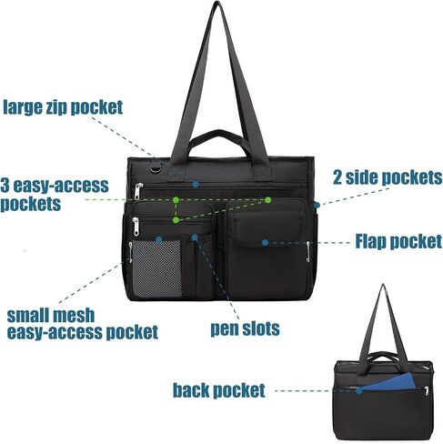 Teacher Tote Bag, Women Bag, Nurse bag, Utility Bag with Bottom Pad with separated Laptop storage layer. in Saudi Arabia