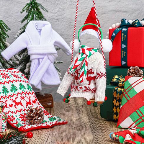 Aoriher 9 Pcs Christmas Doll Accessories Set Includes Sleeping Bag Bathrobe Mask Ear Muffs Scarf Glasses Hammock Sweater(Bulb) in Saudi Arabia