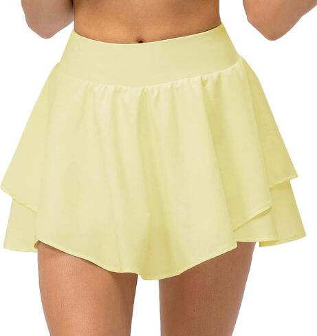 Amxiway Women's Tennis Skirt Golf Skorts Athletic Skirts with Shorts High Waisted Skirts Pockets Running Gym Workout Sports in Saudi Arabia