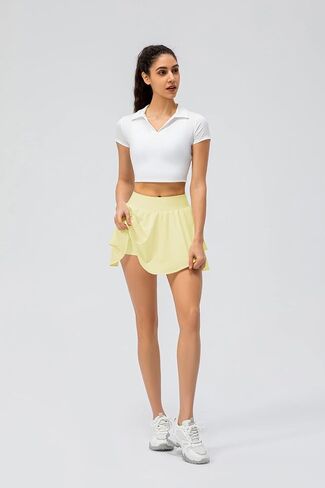 Amxiway Women's Tennis Skirt Golf Skorts Athletic Skirts with Shorts High Waisted Skirts Pockets Running Gym Workout Sports in Saudi Arabia
