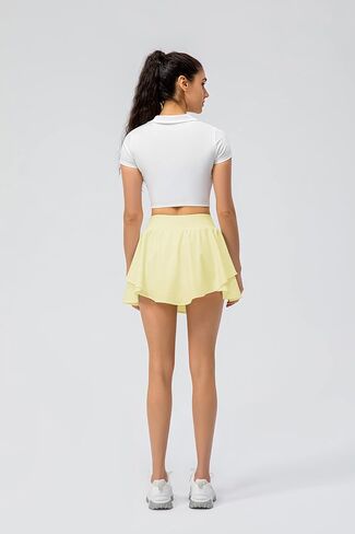Amxiway Women's Tennis Skirt Golf Skorts Athletic Skirts with Shorts High Waisted Skirts Pockets Running Gym Workout Sports in Saudi Arabia