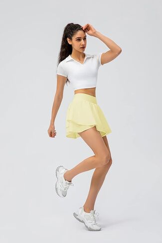 Amxiway Women's Tennis Skirt Golf Skorts Athletic Skirts with Shorts High Waisted Skirts Pockets Running Gym Workout Sports in Saudi Arabia