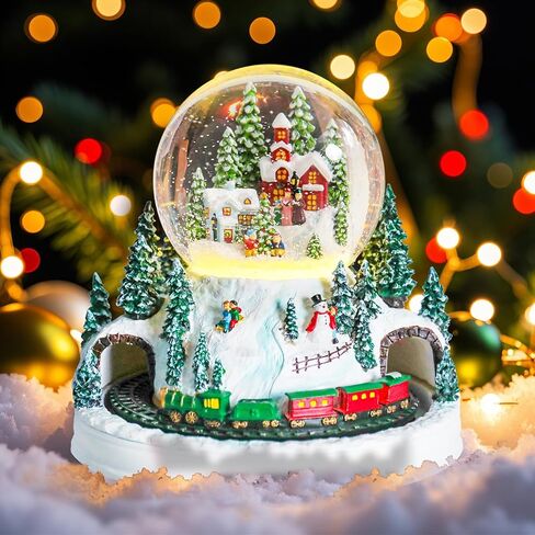 Christmas Snow Globes, Snow globes Christmas with Music, Snow Globes for Kids Girls and Boys, Santa and snow house Snow Globe with Multi Color Changing LED Lights Christmas Birthday Gift Decor（Golden） in Kuwait