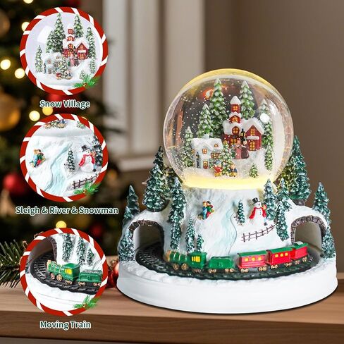 Christmas Snow Globes, Snow globes Christmas with Music, Snow Globes for Kids Girls and Boys, Santa and snow house Snow Globe with Multi Color Changing LED Lights Christmas Birthday Gift Decor（Golden） in Kuwait