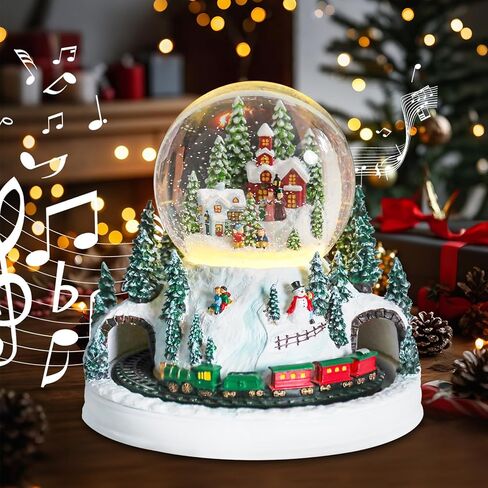 Christmas Snow Globes, Snow globes Christmas with Music, Snow Globes for Kids Girls and Boys, Santa and snow house Snow Globe with Multi Color Changing LED Lights Christmas Birthday Gift Decor（Golden） in Kuwait