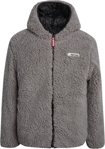 Weatherproof Mens Jacket - Full Zip Hooded Puffer to Sherpa Reversible Jacket - Cozy Outdoor Long Sleeve Hoodies for Men S-XL in Saudi Arabia