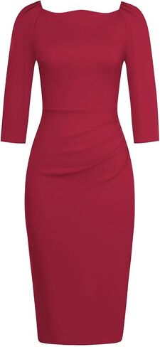 Belle Poque Womens Midi Pencil Dresses 3/4 Sleeve Sheath Dress Vintage Cocktail Slim Dress Work Bodycon Dress in Saudi Arabia