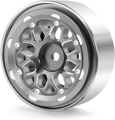 RCLIONS 4PCS Aluminum RC Car Beadlock Wheel Rims for TRX4M 1/18th RC Crawler Buggy Car (Black) in Saudi Arabia
