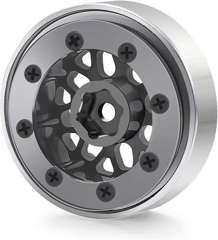 RCLIONS 4PCS Aluminum RC Car Beadlock Wheel Rims for TRX4M 1/18th RC Crawler Buggy Car (Black) in Saudi Arabia