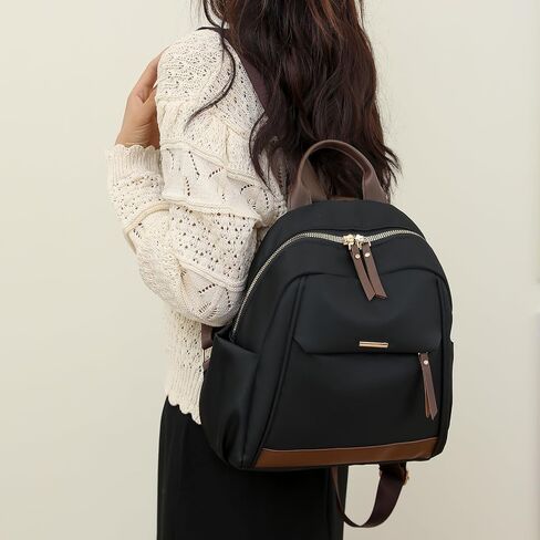 KOOIJNKO Small Fashion Backpack Purse for Women Nylon Daypack Satchel Bag Handbag, Gray in Saudi Arabia