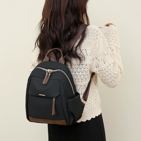 KOOIJNKO Small Fashion Backpack Purse for Women Nylon Daypack Satchel Bag Handbag, Gray in Saudi Arabia