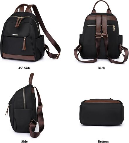 KOOIJNKO Small Fashion Backpack Purse for Women Nylon Daypack Satchel Bag Handbag, Gray in Saudi Arabia