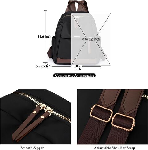KOOIJNKO Small Fashion Backpack Purse for Women Nylon Daypack Satchel Bag Handbag, Gray in Saudi Arabia