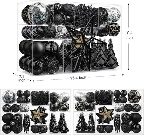 SHareconn 100pcs Christmas Tree Decorations Ornaments Set, Shatterproof Plastic Baubles Decorative Balls for Xmas Tree Decor Holiday Wedding Party, White in Saudi Arabia