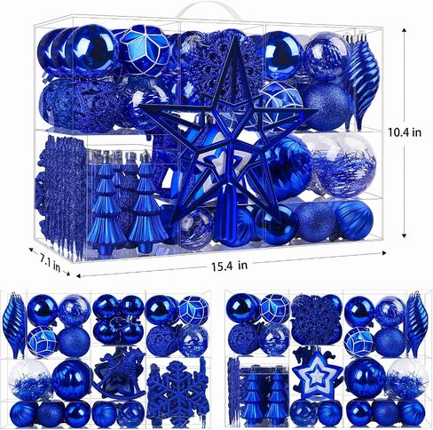 SHareconn 100pcs Christmas Tree Decorations Ornaments Set, Shatterproof Plastic Baubles Decorative Balls for Xmas Tree Decor Holiday Wedding Party, White in Saudi Arabia