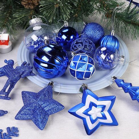 SHareconn 100pcs Christmas Tree Decorations Ornaments Set, Shatterproof Plastic Baubles Decorative Balls for Xmas Tree Decor Holiday Wedding Party, White in Saudi Arabia