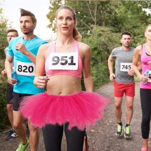 Pink Tutu Skirts for Women Hot Pink Tulle Tutu for Women Adults 5 Layered Elastic 80s Ballet Bubble Dance Short Tulle Skirt Pink Tutu Costume for Rave Party Festival Halloween Running in Saudi Arabia