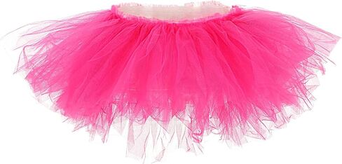 Pink Tutu Skirts for Women Hot Pink Tulle Tutu for Women Adults 5 Layered Elastic 80s Ballet Bubble Dance Short Tulle Skirt Pink Tutu Costume for Rave Party Festival Halloween Running in Saudi Arabia