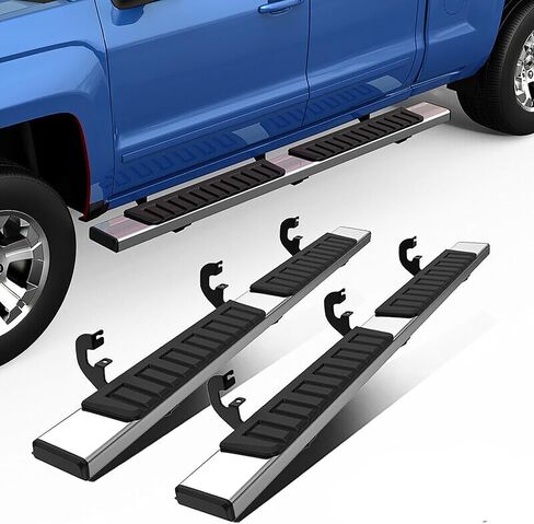 6 inches Running Boards Compatible for 2019-2024 Chevy Silverado/GMC Sierra 1500 2500HD 3500HD Crew Cab Side Steps Nerf Bar in Saudi Arabia