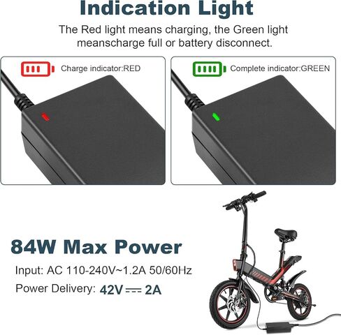 42V 2A Adapter Replacement for Segway Ninebot Charger Xiaomi M365, Bird, Lime, Lime-S, Skip, Spin, Segway Ninebot Electric Scooter Charger for ES1 ES2 ES4 E22 for 36V Li-ion Battery in Saudi Arabia