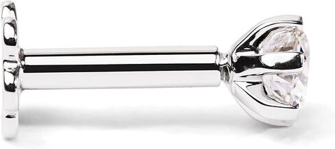0.02ct Real Diamond 14k White Gold Nose Ring with Internally Threaded Screw Post also used as Lip Labret Monroe Stud in Kuwait