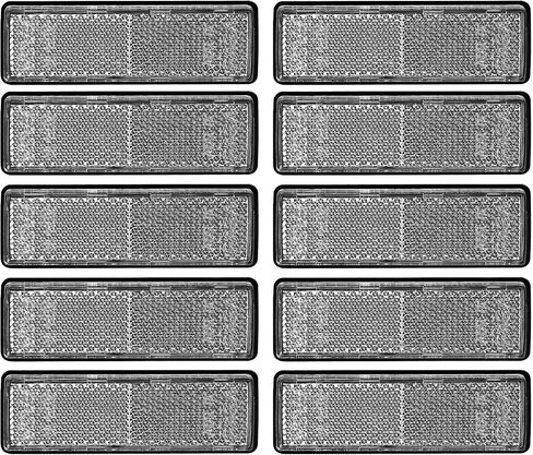 10 Pack White Self Adhesive Rectangle Reflectors, ADR Approval Road Safety Stick-on Rear Reflectors for Trailer Caravan Truck Lorry or Agricultural Machines in Saudi Arabia