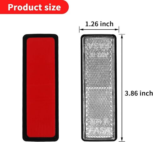 10 Pack White Self Adhesive Rectangle Reflectors, ADR Approval Road Safety Stick-on Rear Reflectors for Trailer Caravan Truck Lorry or Agricultural Machines in Saudi Arabia