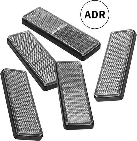 10 Pack White Self Adhesive Rectangle Reflectors, ADR Approval Road Safety Stick-on Rear Reflectors for Trailer Caravan Truck Lorry or Agricultural Machines in Saudi Arabia