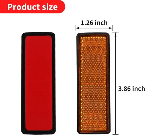 10 Pack White Self Adhesive Rectangle Reflectors, ADR Approval Road Safety Stick-on Rear Reflectors for Trailer Caravan Truck Lorry or Agricultural Machines in Saudi Arabia