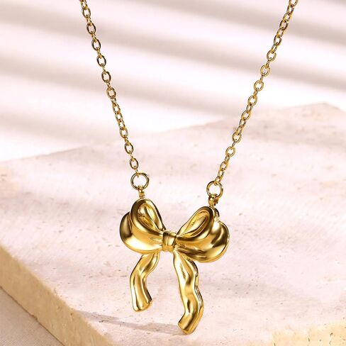Bow Necklace Earrings Bracelet Set Bow Jewelry Set for Women Bowknot Pendant Chain Necklace Ribbon Stud Earrings Coquette Stuff Accessories Christmas Gifts in Saudi Arabia