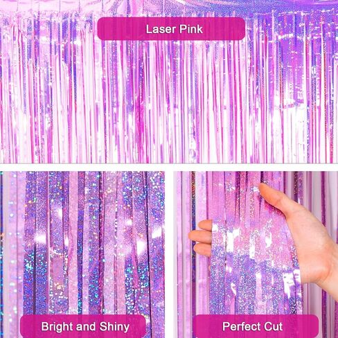 52Ft Shiny Corlorful Glitter Laser Love-Heart Garland Photo Booth Props for Girl Birthday Party Decorations ERAS Themed Birthday Banner Supplies Themed Decor ERAS Themed Party Decorations in Saudi Arabia