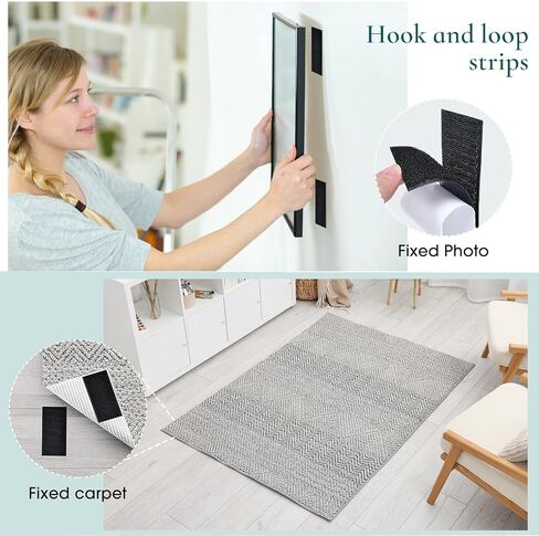 20 Sets, 2x4 inch, Hook and Loop Strips with Adhesive, Picture Hanging Strips, Hanging Strips Heavy Duty, White, MST001 in Saudi Arabia
