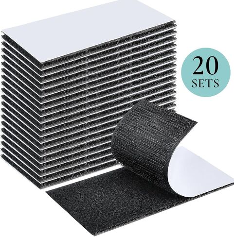 20 Sets, 2x4 inch, Hook and Loop Strips with Adhesive, Picture Hanging Strips, Hanging Strips Heavy Duty, White, MST001 in Saudi Arabia