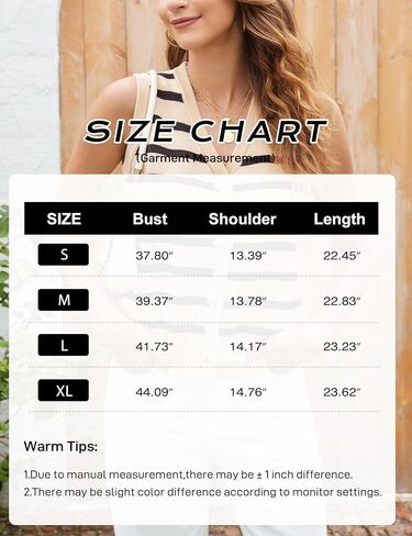 YKR Sweater Vest for Women Sleeveless Knit Striped Sweater Tank Tops 2024 Trendy Summer Cropped Button Up Vest Tops Shirts in Saudi Arabia