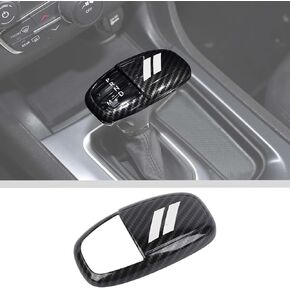 JWWY Gear Shift Shifter Knobs Cover Trim for 2015-2024+ Dodge Challenger Charger 2018-2023 Durango Interior Accessories Red Carbon Fiber