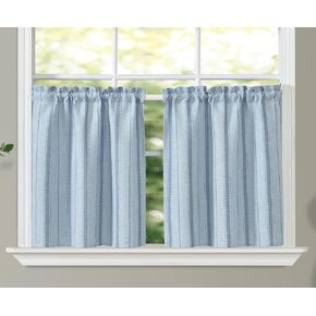 GOHD Boho Parallel Boulevards Small Curtain Tiers,Farmhouse Striped Tiers for Living Room,Tiers Pinstripe Pattern Farmhouse Style Rustic Curtains Short Curtains for Bathroom,3 Size(45“,Grey)