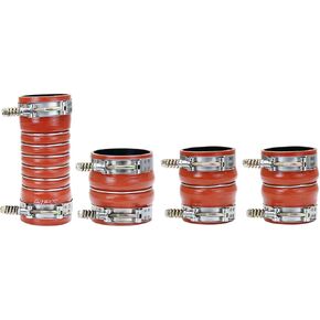 HPS 57-1569 Orange High Temp Aramid Reinforced Silicone Intercooler Turbo Hose Boots Kit with T Bolt Clamps