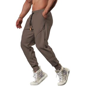 A WATERWANG Men's Sweatpants Casual Tapered Joggers Drawstring Waist Athletic Gym Running Workout Sweat Pants with Pockets