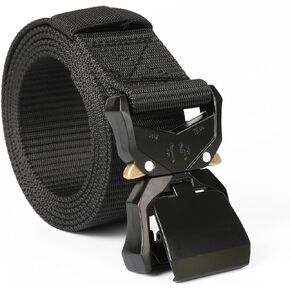 Mens Tactical Belt : Black : Waist Size 36" - 42"