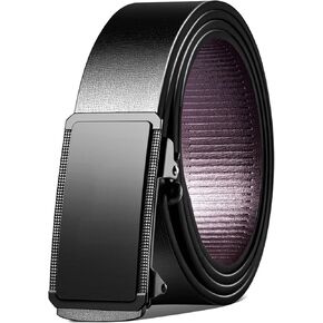 Mens Belt Leather Ratchet Belts for Men Black Men Belt for Dress Pants Mens Gifts Men's Casual Ratchet Belt with Adjustable Buckle Mens Accessories, 33"-43" Waist Adjustable
