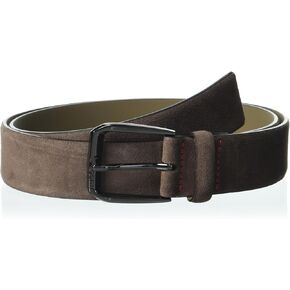 HUGO mens Coated Leather Bold Buckle Belt