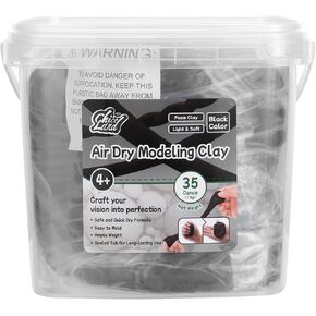 Air Dry Modeling Clay – 35 Ounces Black Clay, Soft & Light for Crafting and Sculpting