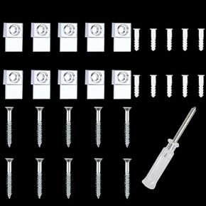 10 Mirror Hangers - Mounting Kit with Screws, Clips, Hollow Wall Anchors & Screwdriver
