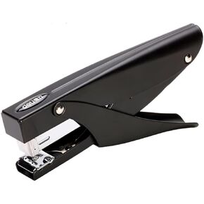 دباسة ذات زرادية معدنية من ديلي، دباسة يدوية قوية توفر الجهد بسعة 20 ورقة، سهلة التحميل وتصميم خالٍ من المربى، سوداء in Kuwait