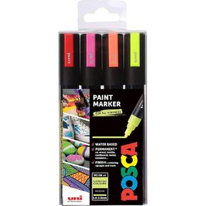 POSCA 153544858 2.5 mm Bullet Tip Waterbased Paint Marker - Assorted Colours (Pack of 4)