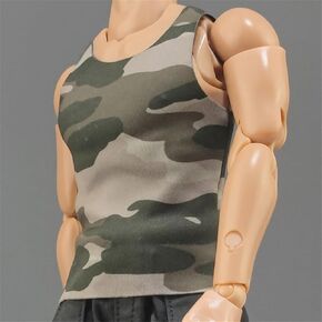1/6 Scale Soldier Tank Top Sport T-Shirt Sleeveless Vest Clothes for 12'' Male Action Figure Body(Dark Blue)