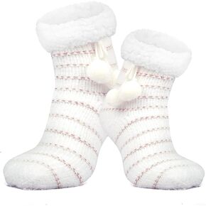 HERA BEAUTY Slipper Socks for Women, Thick Fluffy Socks, Winter Warm Socks for Women, Non-Slip Cozy Socks for Women