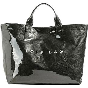 Caistre Women's PVC Tote Handbags Shoulder Bag Winter Fall Fashion Kraft Paper Tote Bag Y2K Large Shopping Bag