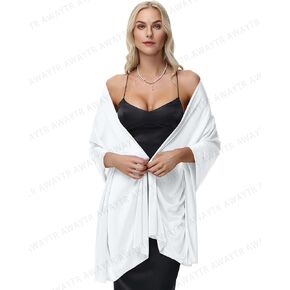 AWAYTR Silky Sheer Shawls and Wraps for Women Evening Dresses Soft Silky Wraps Wedding Bridal Scarf