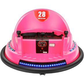 Kids Race Toy 6V Electric Ride On Bumper Car Vehicle Remote Control 360 Spin DIY Numbers 00-99 ASTM-Certified Red,6v Red